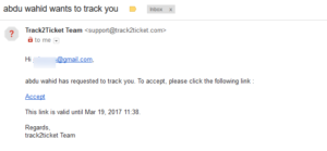 content email invite user track2ticket